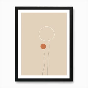 Mexico City Botanical Garden Boho Line Art Art Print