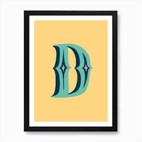 Letter D Typographic Art Print