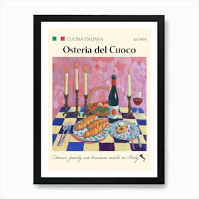 Osteria Del Cuoco Trattoria Italian Poster Food Kitchen Art Print