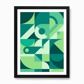 Green Geometric Shapes Art Print