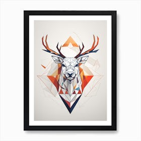 Geometric Deer Print Art Print