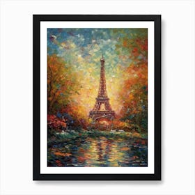 Eiffel Tower Paris France Monet Style 28 Art Print