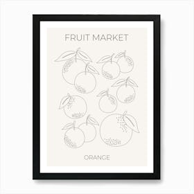 Fruit Market Orange Line Art Print