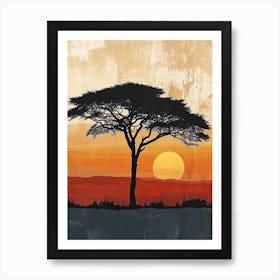 Sunset Acacia, Africa Art Print