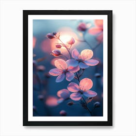 Cherry Blossoms At Sunset Art Print