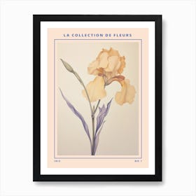 Iris French Flower Botanical Poster Art Print