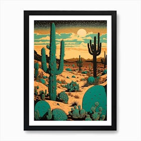 Cactus Desert 2 Art Print