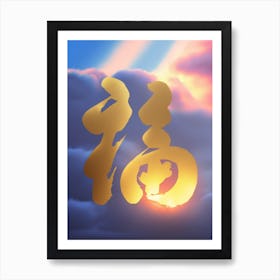 Dancing Strokes of Luck: Contemporary Fu Art Print