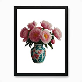 Peonies In A Vase Art Print