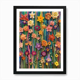 Daffodils Field Knitted In Crochet 9 Art Print