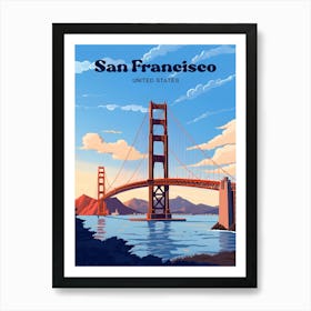 San Francisco USA Golden Gate Modern Travel Art Affiche