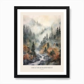 Autumn Forest Landscape Great Bear Rainforest Canada 1 Poster Art Print