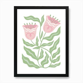 Pink Tulip Blooms Art Print