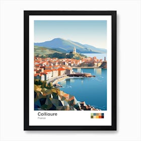 Collioure, France, Geometric Illustration 1 Poster Art Print