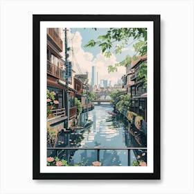 Tokyo Japan 8 Retro Illustration Art Print