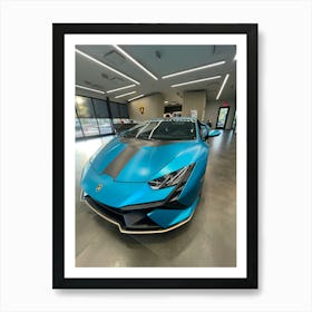 Blue Lamborghini 4 Art Print