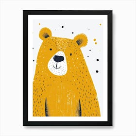 Yellow Brown Bear 1 Art Print