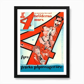 Monkey Business, Marx Brothers, 1931, Comedy Movie Poster From Sweden Art Print