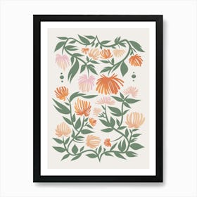 Pastel Flowers Scandinavian 5 Art Print