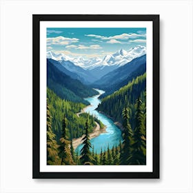 North Cascades National Park Retro Pop Art 8 Art Print