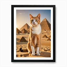 Whisker Wonderland: A Cat’s Journey Through Iconic Places Cat In Egypt Poster