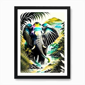 Elephant In The Jungle 2 Art Print