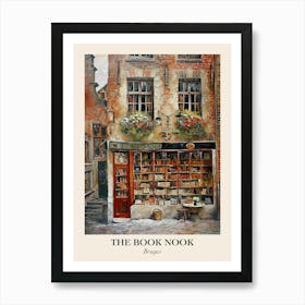 Bruges Book Nook Bookshop 4 Poster Art Print