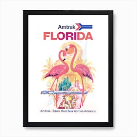 Amtrak Travel Poster For The Florida By David Klein Art Print