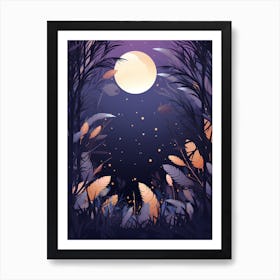 Moonlight In The Forest 2 Art Print