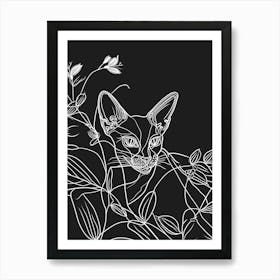 Abyssinian Cat Minimalist Illustration 3 Art Print