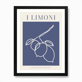 I Limoni - Blue Art Print