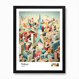 Tokyo, Japan, Geometric Illustration 4 Poster Art Print