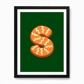 Gingerbread Christmas Letters Living Room Holiday Display Green 19 Art Print