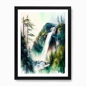 Shannon Falls, Canada Water Colour  (1) Art Print