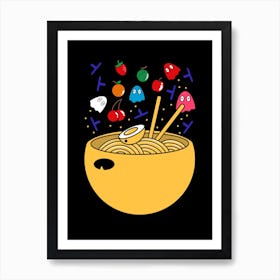 Ramen from Retro Video Games illustrated by artthree Art Print