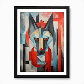 Wolf Geometric Abstract 8 Art Print