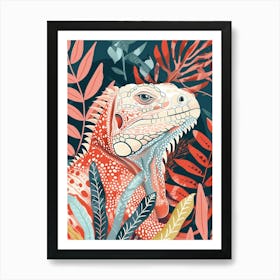 Rhinoceros Iguana Abstract Modern Illustration 6 Art Print