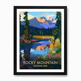 Rocky Mountain National Park Matisse Style Vintage Travel Poster 2 Art Print