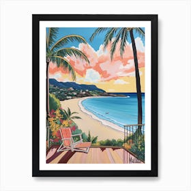 Malibu Beach, California, Matisse And Rousseau Style 3 Art Print