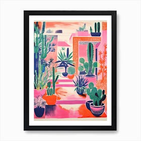 Majorelle Gardens Abstract Riso Style 2 Art Print