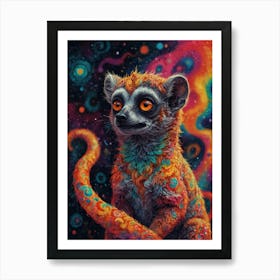 Psychedelic Lemur 3 Art Print
