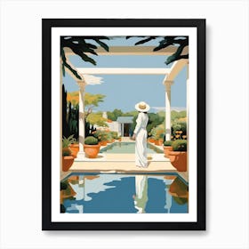 Patio With Pool In Mexico - expressionism 3 Art Print