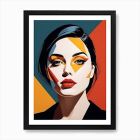 Pop Art Woman Portrait Abstract Geometric Art (46) Art Print