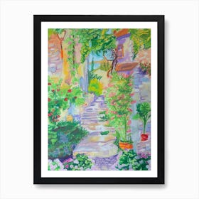 Natural staircase (A4 oil pastel) Art Print