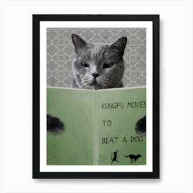 Funny Cat Bathroom Art Print