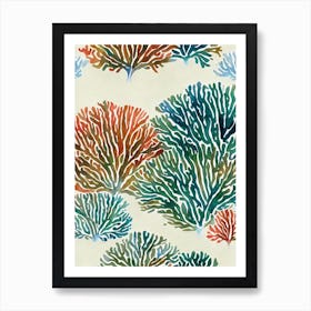 Corals Vintage Graphic Watercolour Art Print