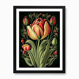 Tulip Floral 1 Botanical Vintage Poster Flower Art Print