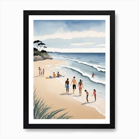 People On The Beach Painting (57) Art Print