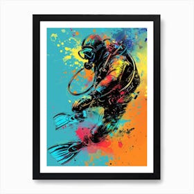 Scuba Diver Canvas Print sport Art Print