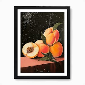 Art Deco Peaches Art Print
